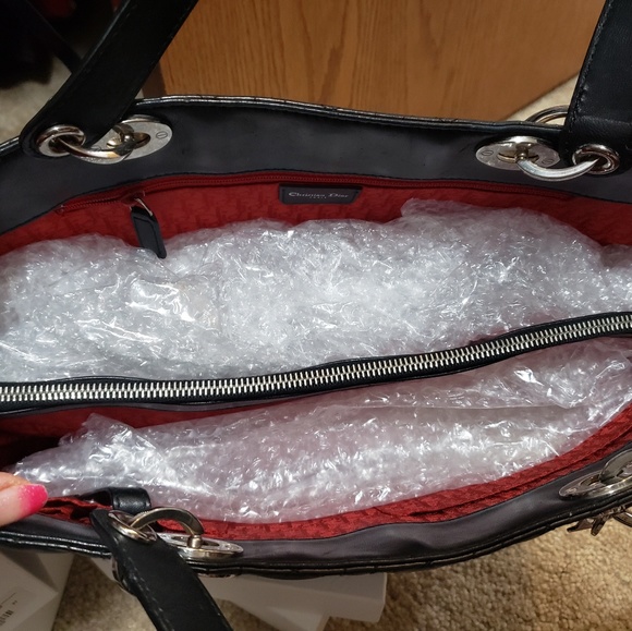 Auth Lady Dior  Canage lamb leather Medium tote - Picture 2 of 8